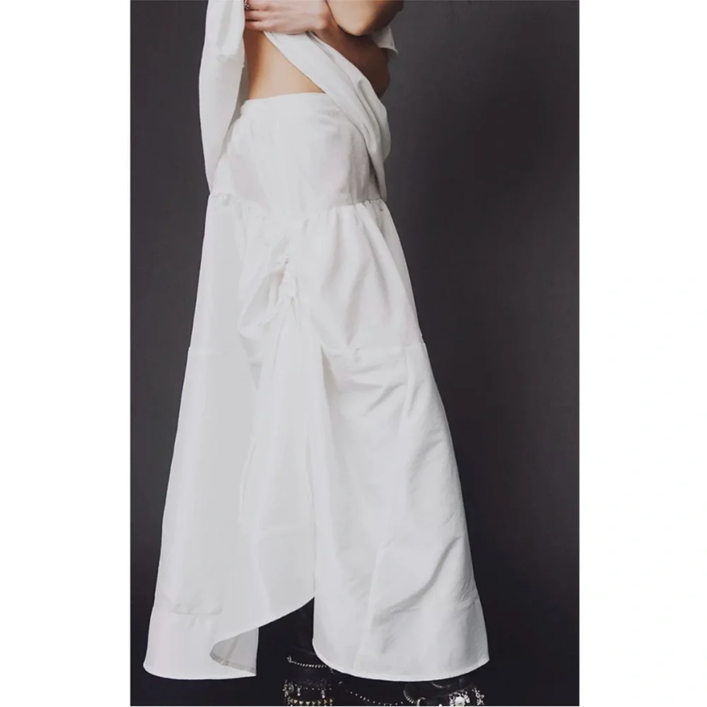Free People eggnog white Emery drop waist midi skirt size small NWOT